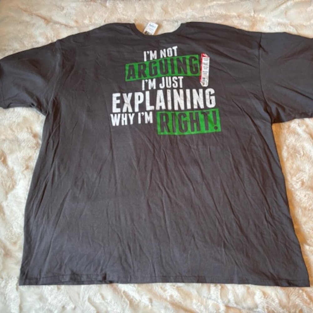 Delta Pro Weight Cotton Charcoal Grey Graphic Crew Casual T-shirt Mens 3XL NWT